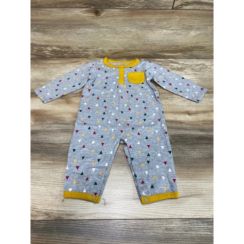 First Impressions Triangle Print Coverall Grey sz 6-9m