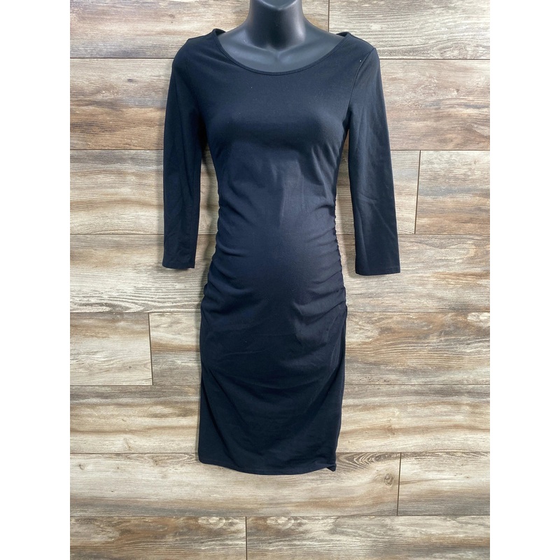 Isabel Maternity Solid Bodycon Dress Black sz XS