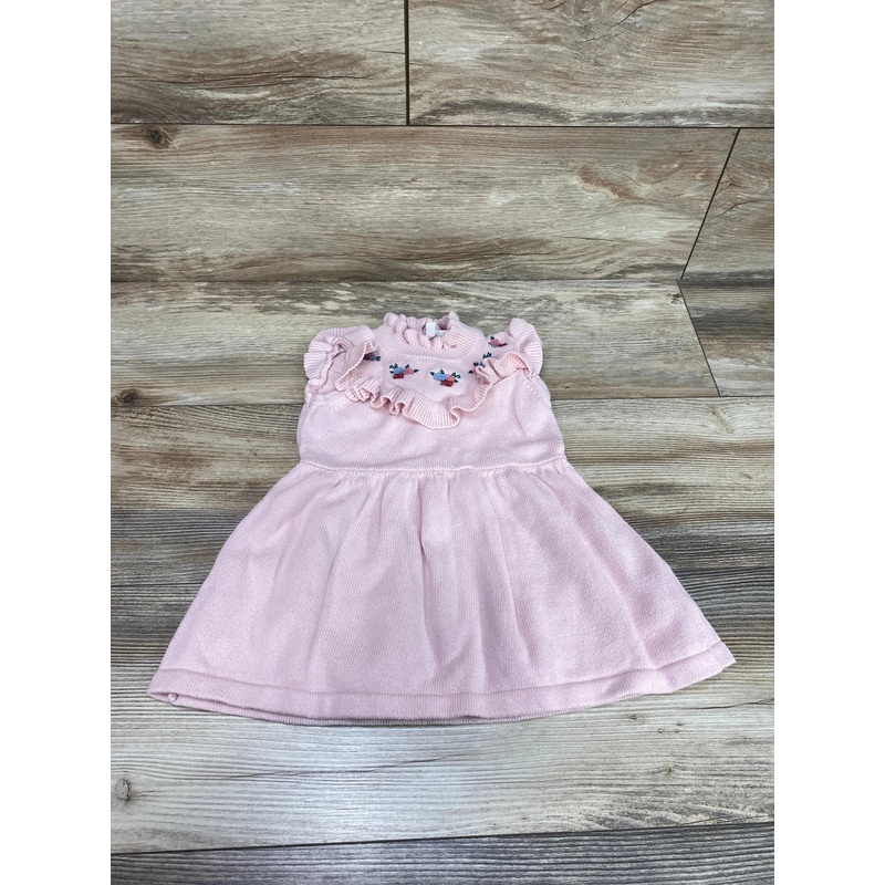 Janie and Jack Ruffle Embroidered Dress Pink sz 12-18m