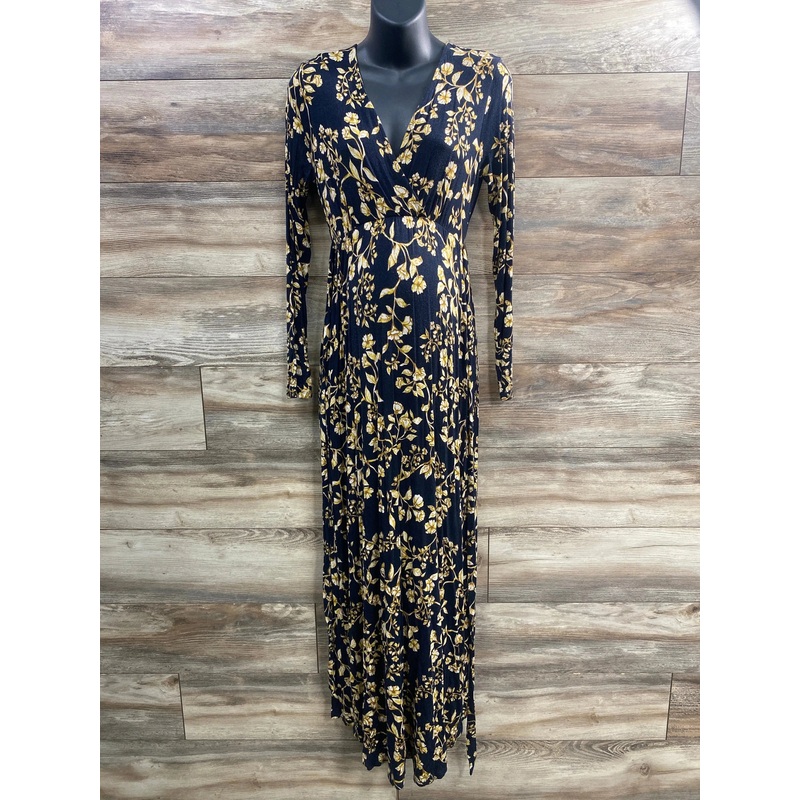 Jessica Simpson Maternity Floral Maxi Dress Black sz Small