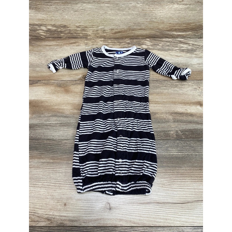 KicKee Pants Striped Convertible Gown Black sz Newborn