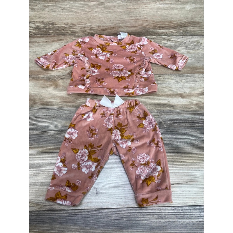 Little Lass 2pc Floral Sweatshirt Set Pink sz 0-3m