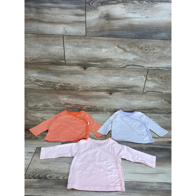 Moon and Back 3pk Striped Kimono Shirts Purple sz 6-12m