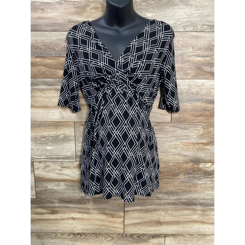 Motherhood Maternity Waist Tie Nursing Top Black sz Medium