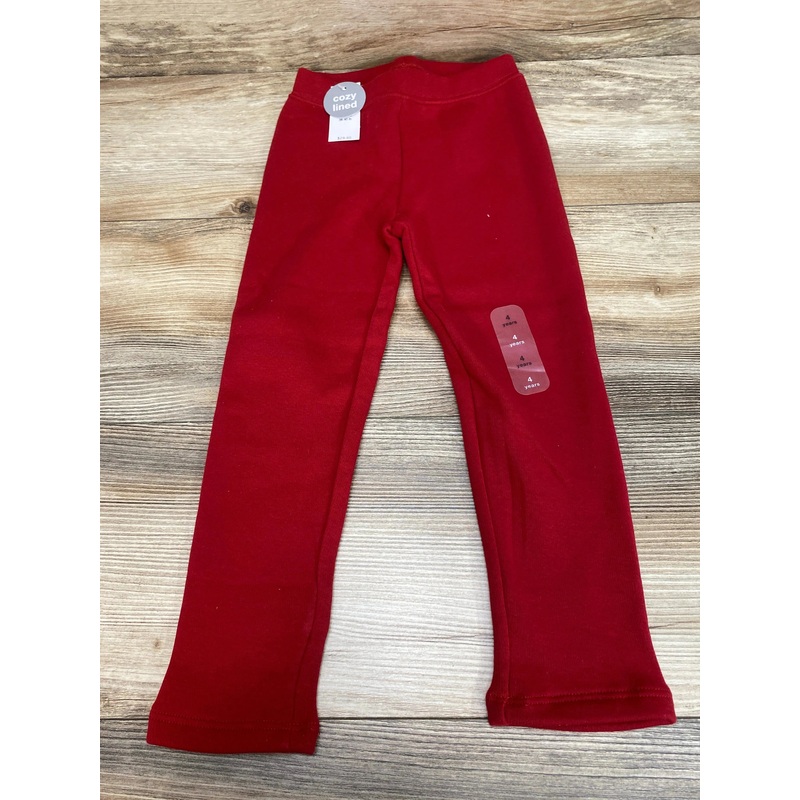 NEW Baby Gap Red Cozy Lined Leggings sz 4T
