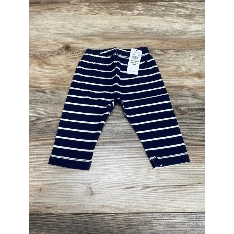 NEW Baby Gap Striped Navy Leggings sz 0-3m