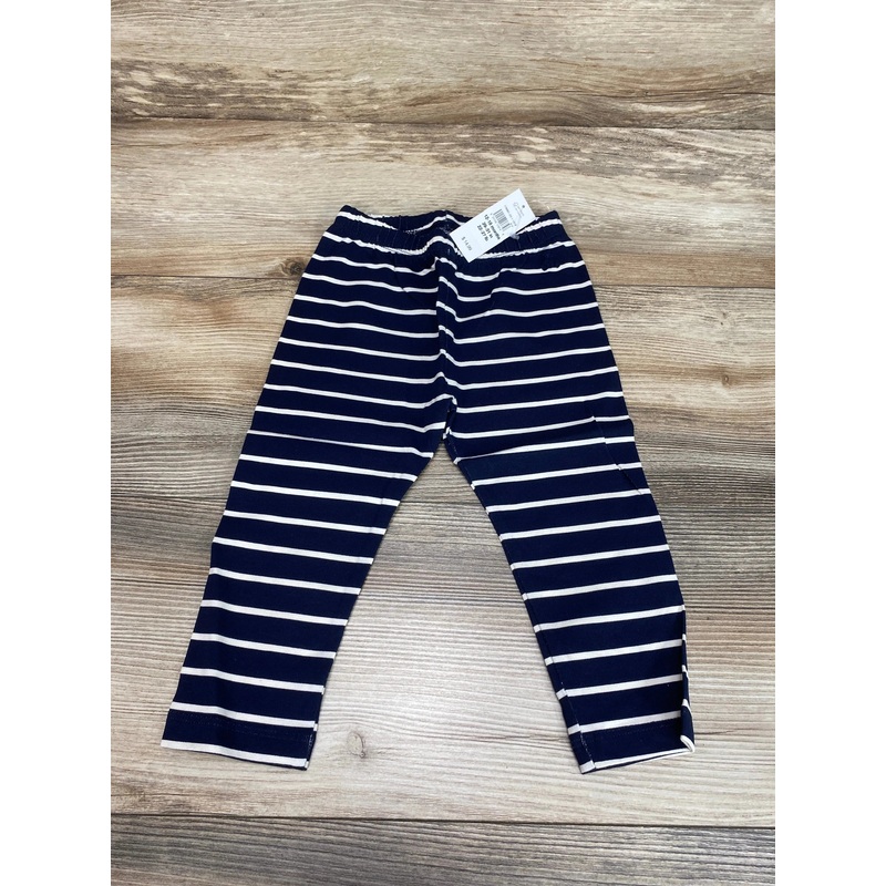 NEW Baby Gap Striped Navy Leggings sz 12-18m