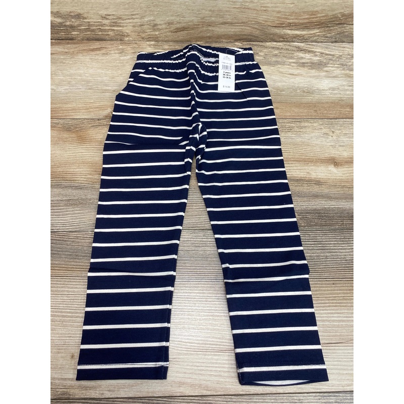 NEW Baby Gap Striped Navy Leggings sz 3T
