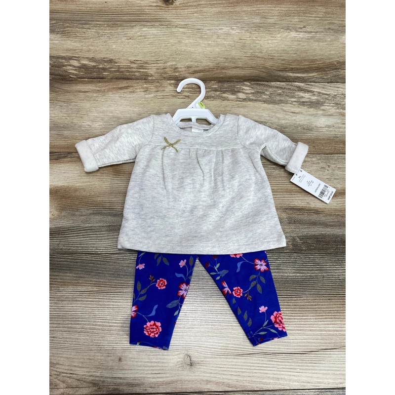 NEW Carter’s 2pc Fleece Lined Top & Leggings Grey sz 3m