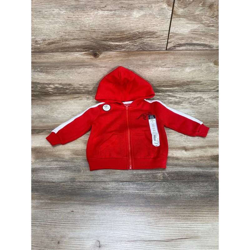 NEW Okie Dokie T-Rex Fleece Full Zip Red Hoodie sz 6m