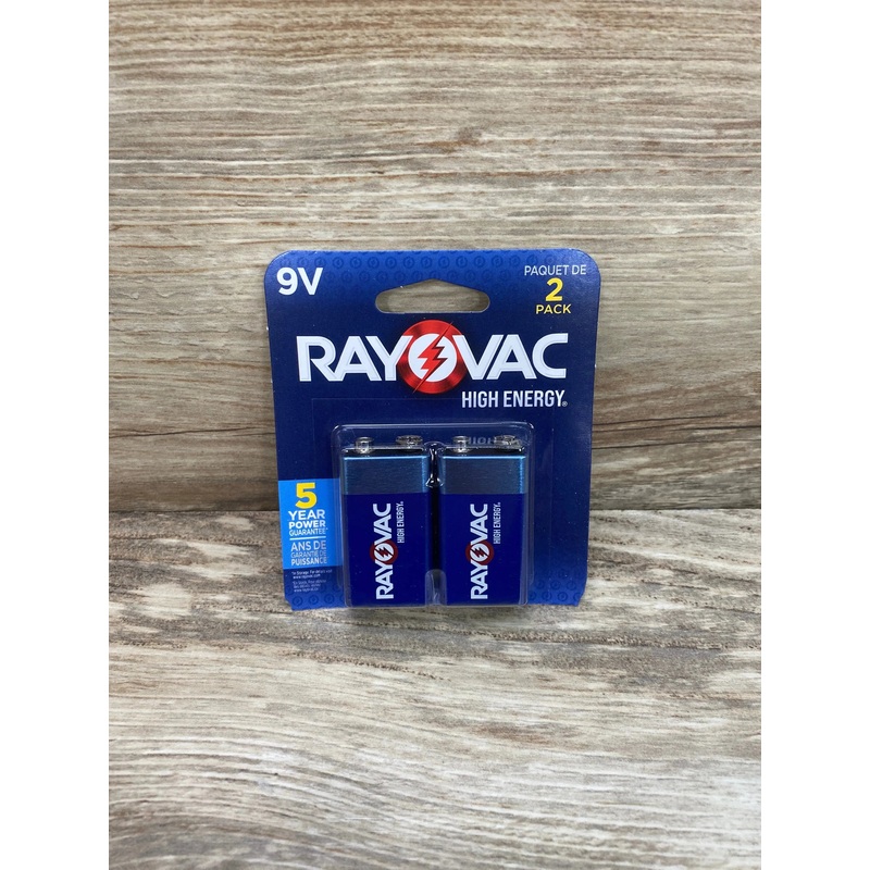 NEW Rayovac High Energy 9V Batteries (2 Pack), Alkaline 9 Volt Batteries