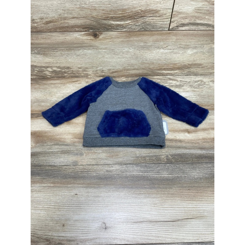 NEW Rene Rofe Plush Sweatshirt Navy/Grey sz 3-6m