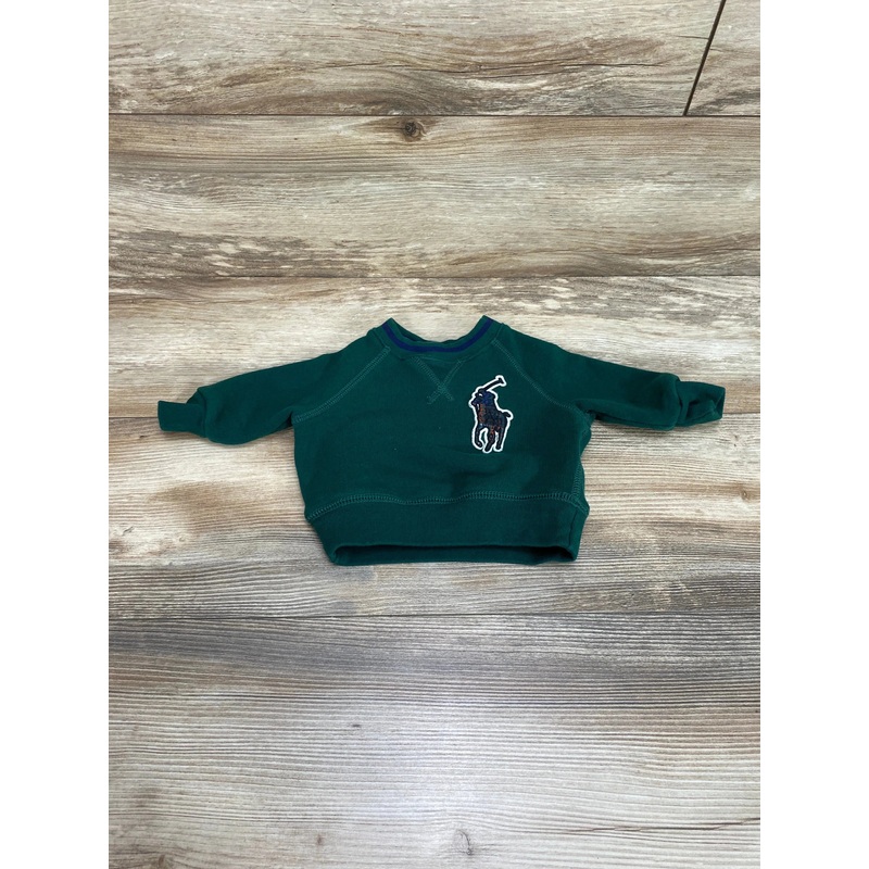 Ralph Lauren Big Pony Green Fleece Sweatshirt sz 3m