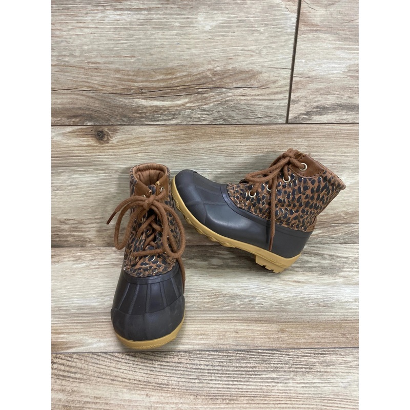 Sperry Port Duck Boot in Animal Print sz 11c