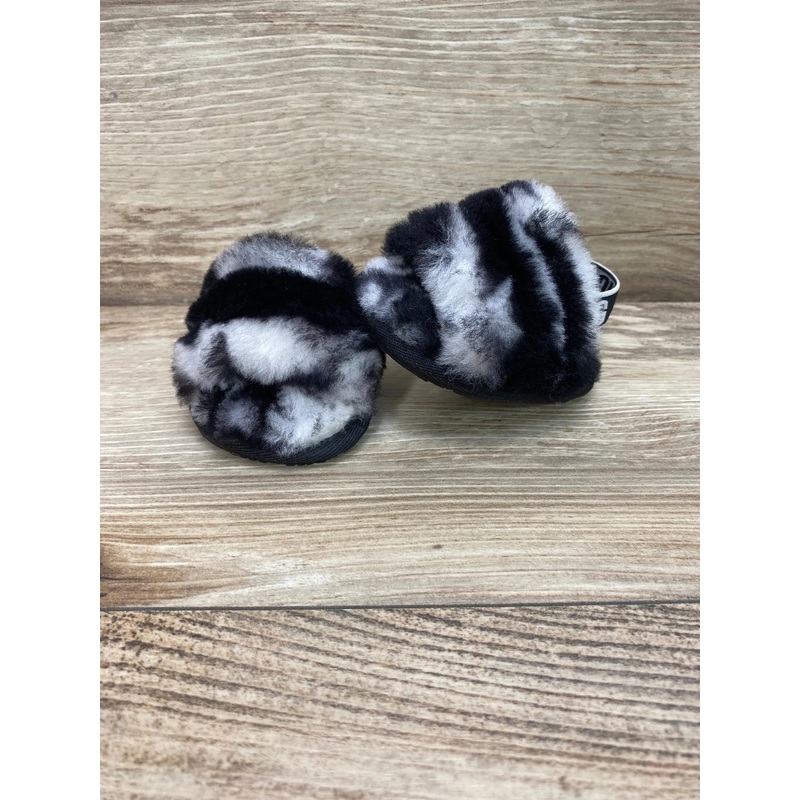UGG Baby-Girls Fluff Yeah Slide Black/White Sz 0c/1c