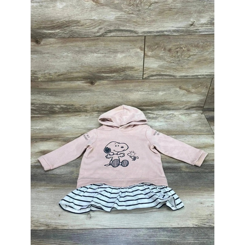 H&M Peanuts Snoopy Sweatshirt Dress Pink sz 12m
