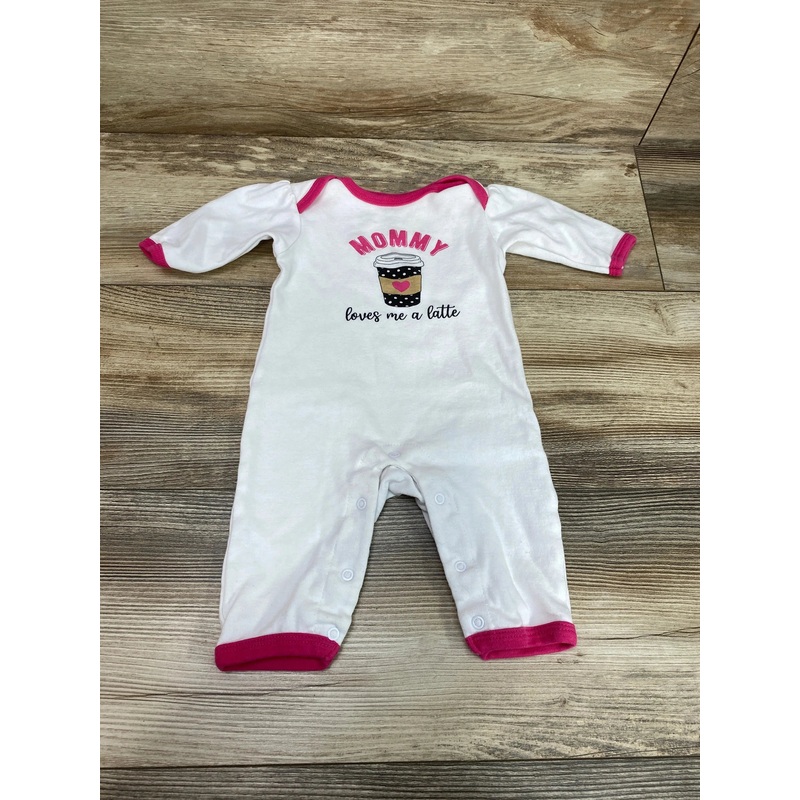 Hudson Baby Mommy Love Me A Latte Coverall White sz 0-3m