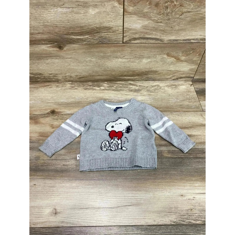 Janie and Jack Peanuts Snoopy Sweater Grey sz 6-12m
