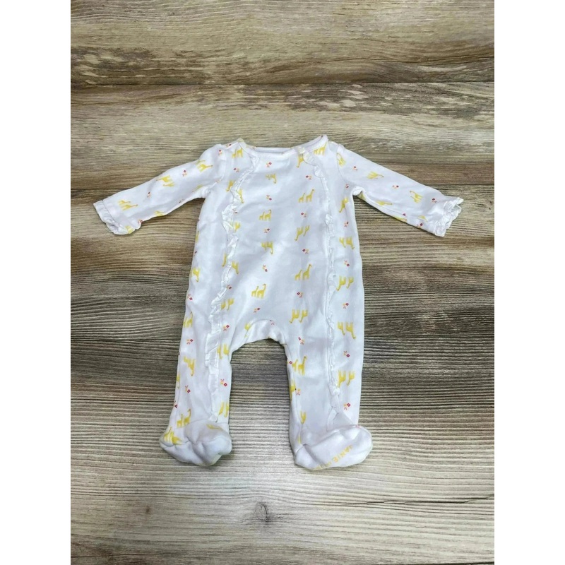 Janie and Jack Ruffle Giraffe Footie White sz Newborn