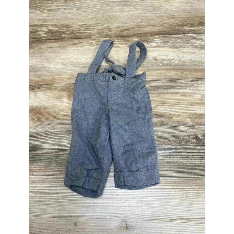 Janie and Jack Suspender Pants Grey sz 0-3m