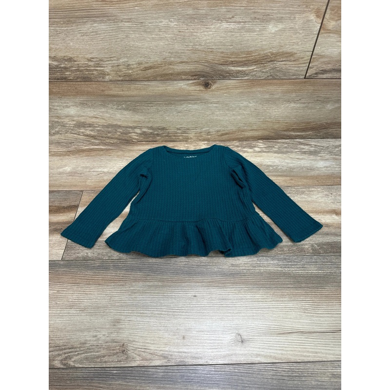 Jumping Beans Peplum Waffle Knit Top Green sz 24m