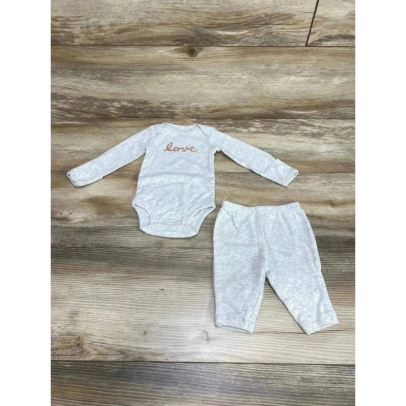 Just One You 2pc Love Bodysuit & Pants Grey sz Newborn