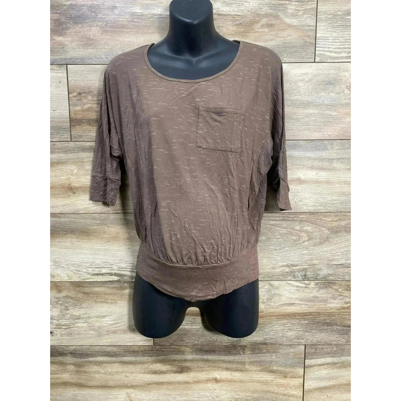 Motherhood Maternity Pocket Shirt Brown sz Medum