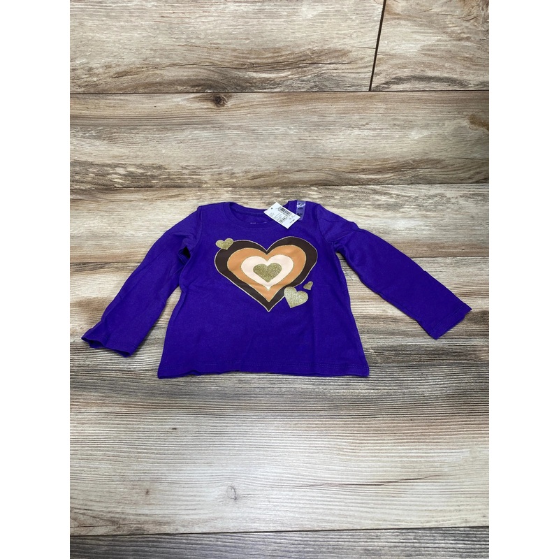 NEW Children’s Place Graphic Heart Shirt Purple sz 18-24m