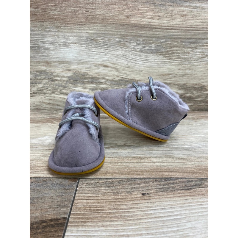 NEW First Walker Newborn Crib Shoes Grey Sz 3c