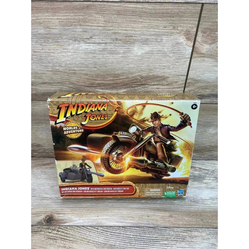 NEW Indiana Jones Worlds of Adventure with Motorcycle and Sidecar Action Figure Set