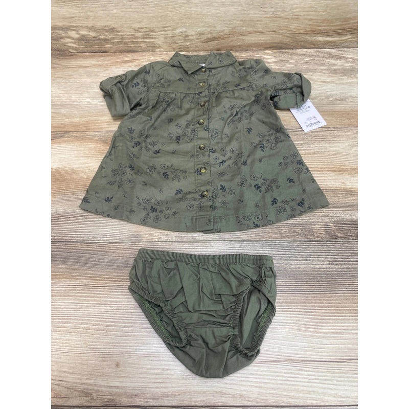 NEW Just One You 2pc Floral Dress & Bloomers Green sz 9m