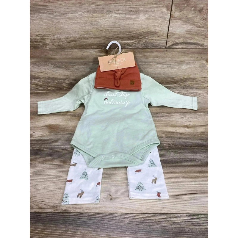 NEW Lila & Jack 3pc Don’t Stop Believing Bodysuit Set Green sz 18-24m