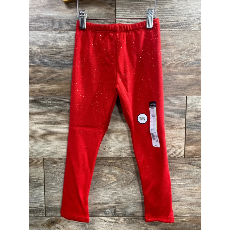 NEW Okie Dokie Tokyo Red Fleece Lined Legging sz 4T