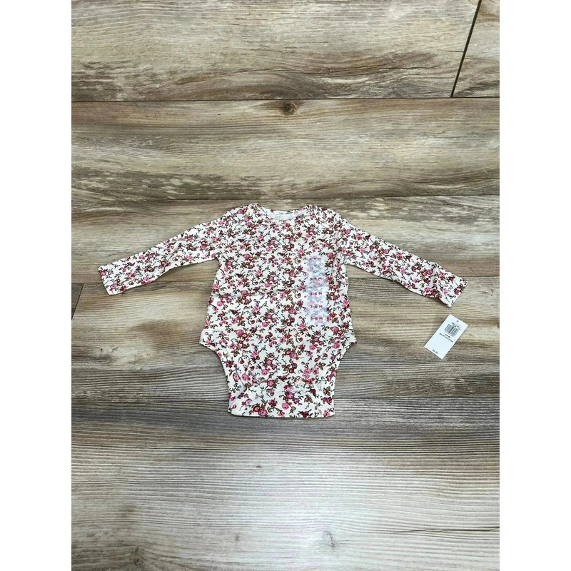 NEW Old Navy Pink Floral Ivory Bodysuit sz 3-6m