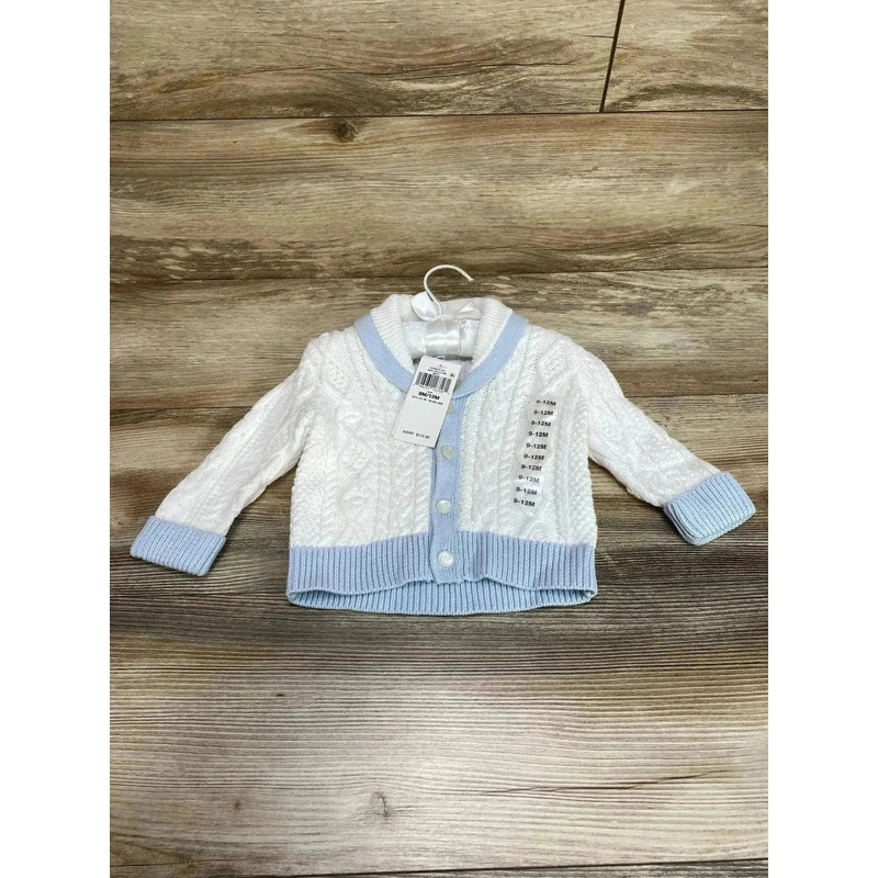 NEW Ralph Lauren Shawl Neck Cable Knit Cardigan White sz 9-12m