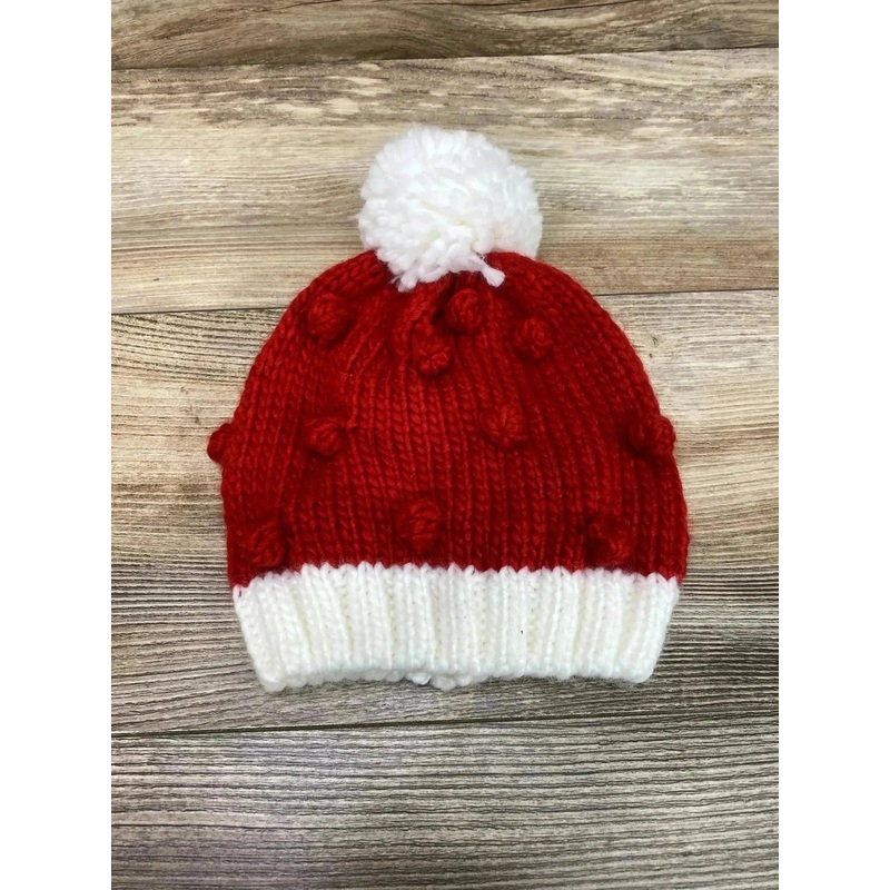NEW San Diego Hat Company Bobble Knit Holiday Beanie Red Sz 5-7Y