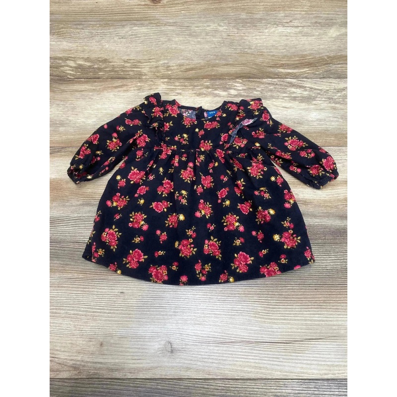 Old Navy Floral Ruffle Trim Dress Black sz 3-6m