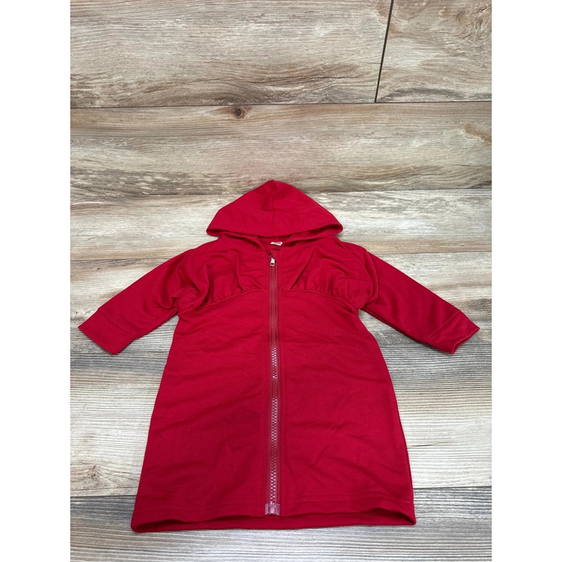 Shein Full Zip Hooded Dress Red sz 2T