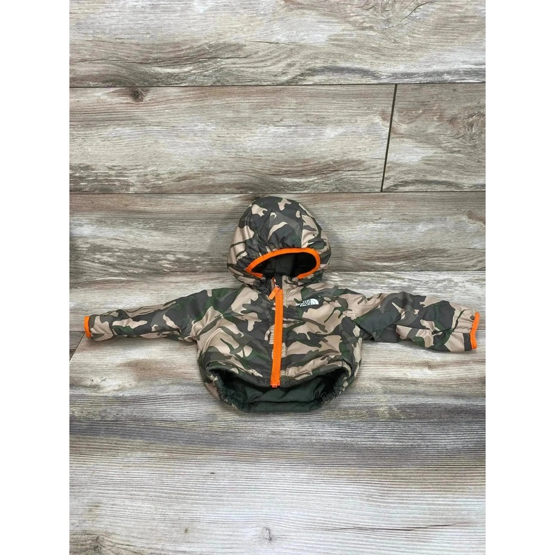 The North Face Reversible Green Camo Perrito Jacket sz 0-3m