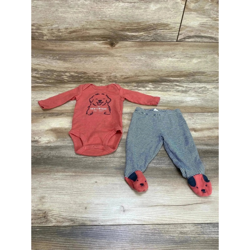 Carter’s 2pc My Best Friend Has Paws Bodysuit Set Red sz 3m