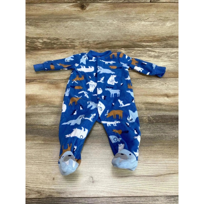 Carter’s Animal Print Blanket Sleeper Blue sz 3m