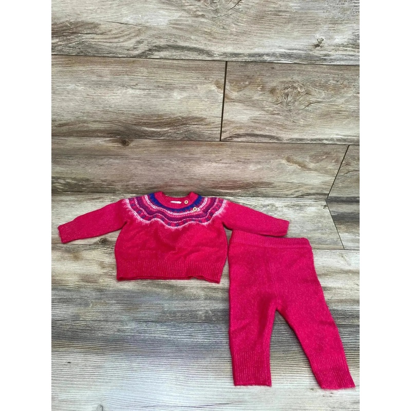 Cat & Jack 2pc Fair Isle Sweater Set Pink sz 0-3m