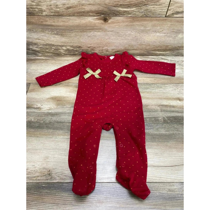 First Impressions Heart Print Coverall Red sz 6-9m