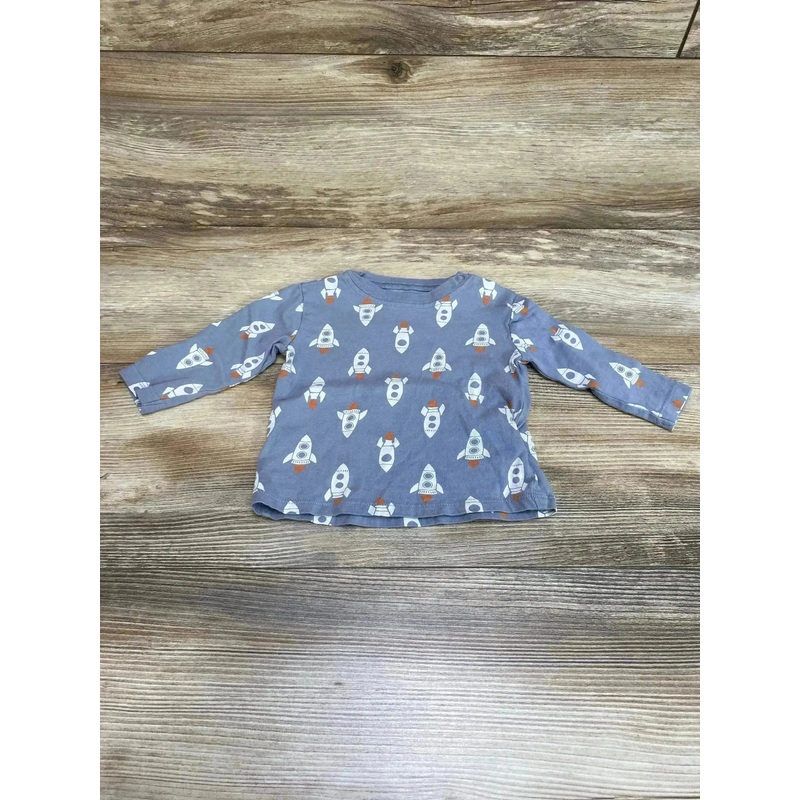 Mighty Goods Rocket Print Shirt Grey sz 3m