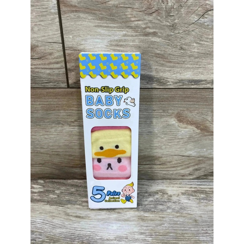 NEW Baby Non Slip Socks 5Pk Animal Collection Sz XS 0-6m