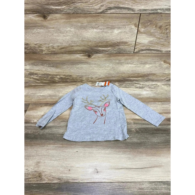 NEW Cat & Jack Reindeer Shirt Grey sz 2T