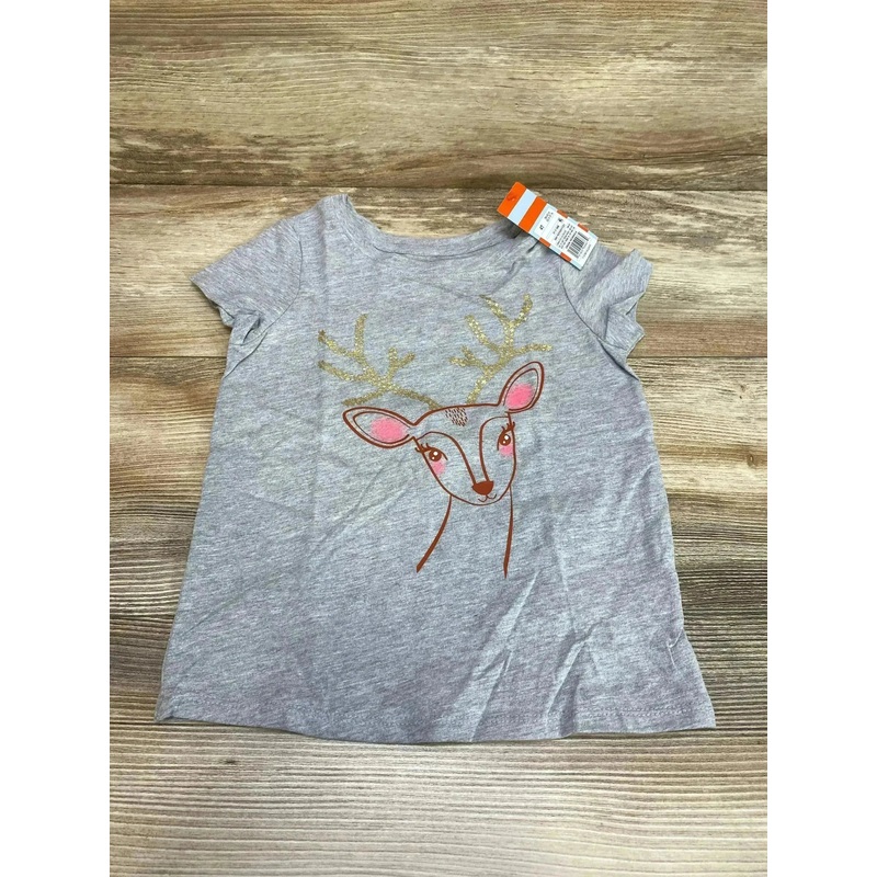NEW Cat & Jack Reindeer Shirt Grey sz 4T