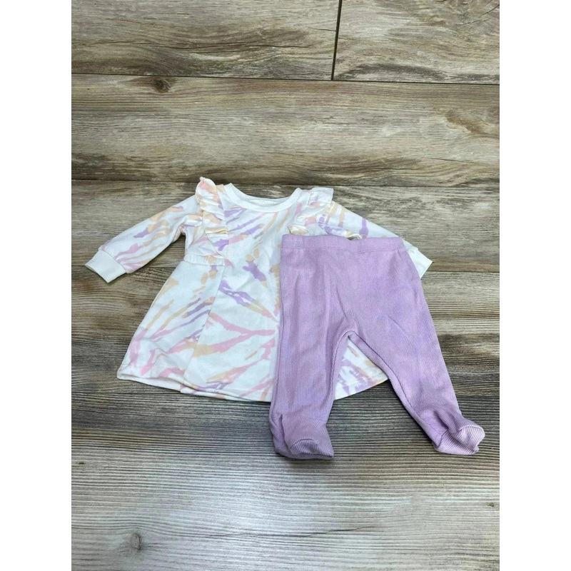 NEW Grayson Mini 2pc Tie-Dye Dress & Pants White sz 0-3m