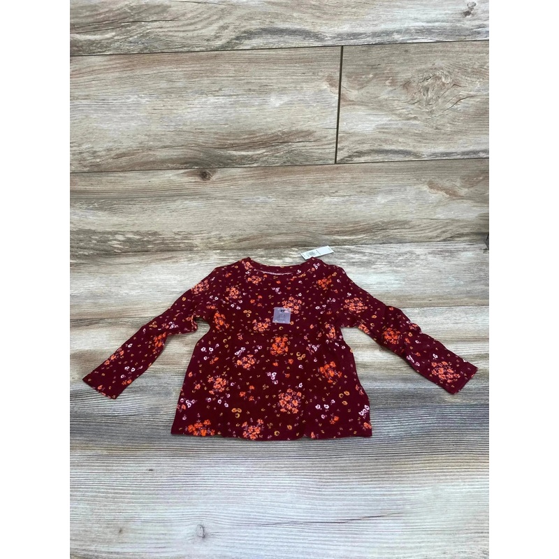 NEW Old Navy Burgundy Floral Shirt sz 2T