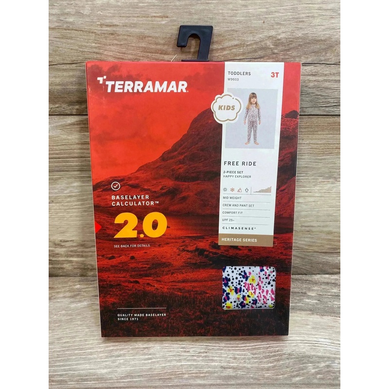 NEW Terramar 2pc Mid Wight Base Layer Set White sz 3T